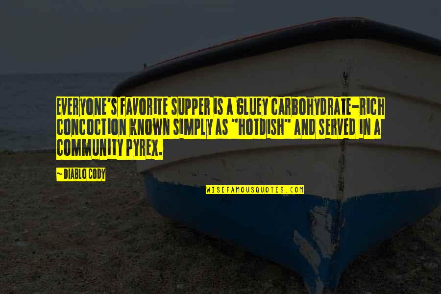 Strength The Alarm Quotes By Diablo Cody: Everyone's favorite supper is a gluey carbohydrate-rich concoction Strength The Alarm Quotes By Diablo Cody: Everyone's favorite supper is a gluey carbohydrate-rich concoction