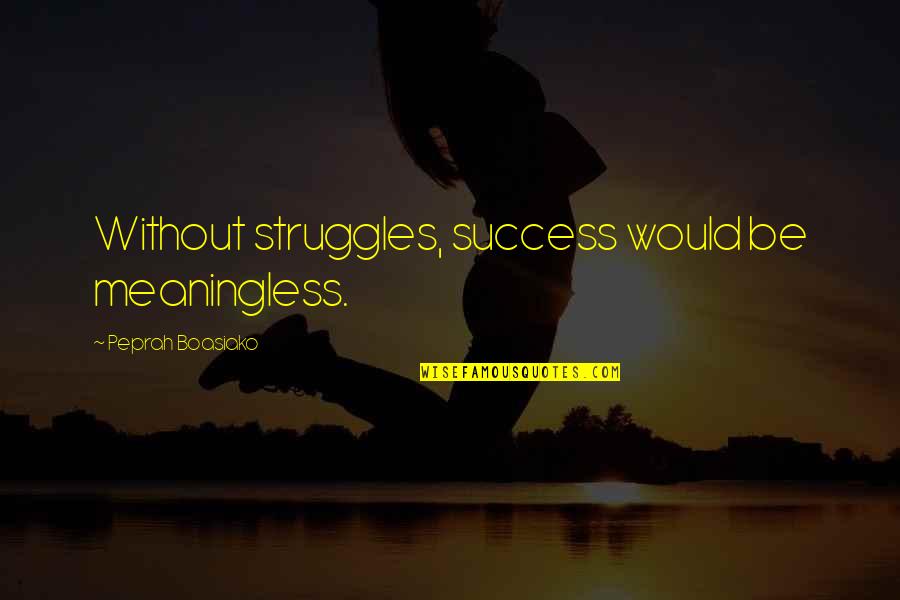 Strength Through Adversity Quotes By Peprah Boasiako: Without struggles, success would be meaningless.