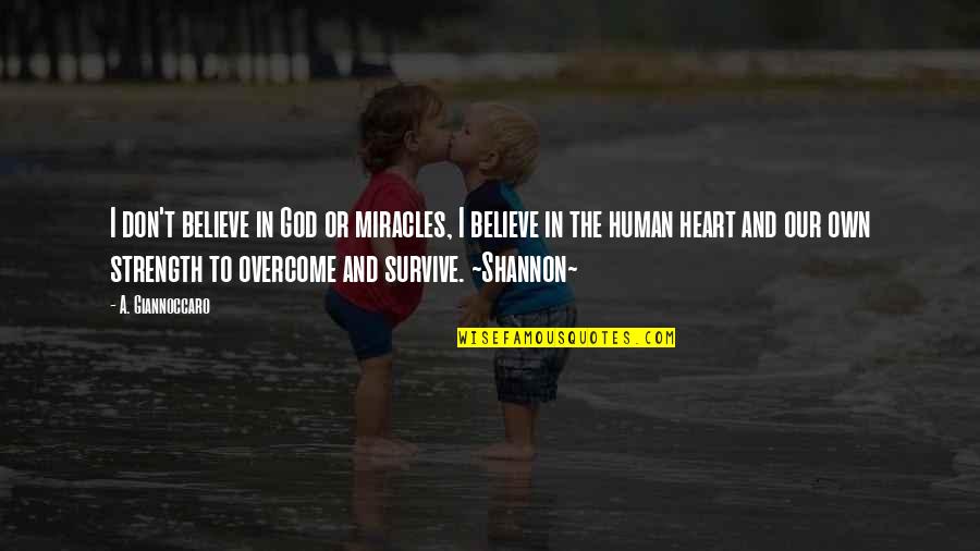 Strength To Survive Quotes By A. Giannoccaro: I don't believe in God or miracles, I