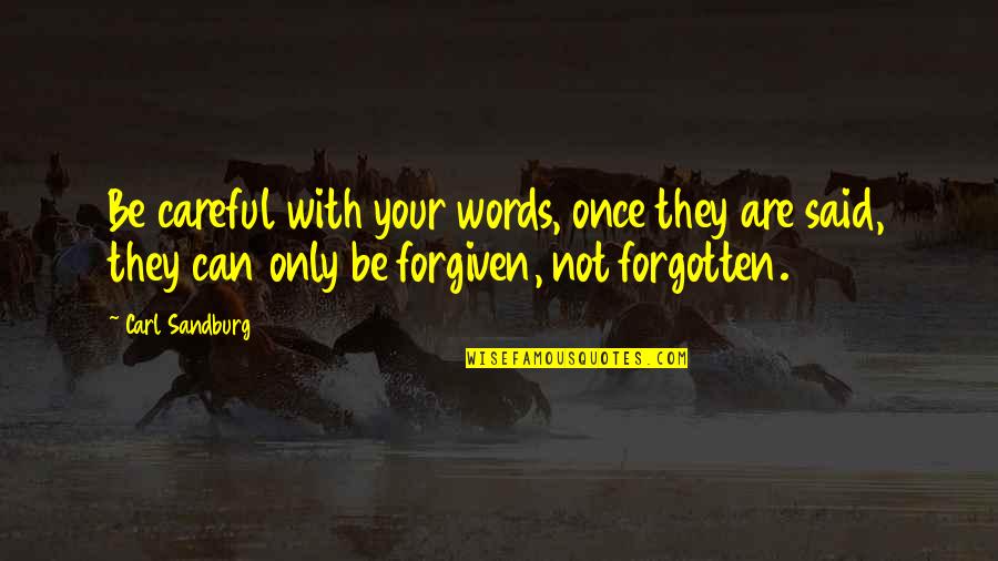 Strength To Survive Quotes By Carl Sandburg: Be careful with your words, once they are