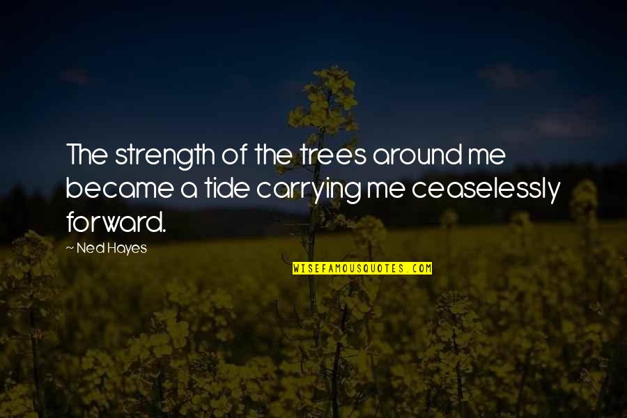 Strength'ned Quotes By Ned Hayes: The strength of the trees around me became