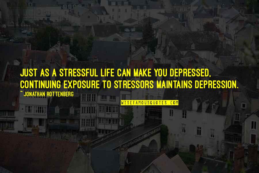 Stress And Depression Quotes By Jonathan Rottenberg: Just as a stressful life can make you