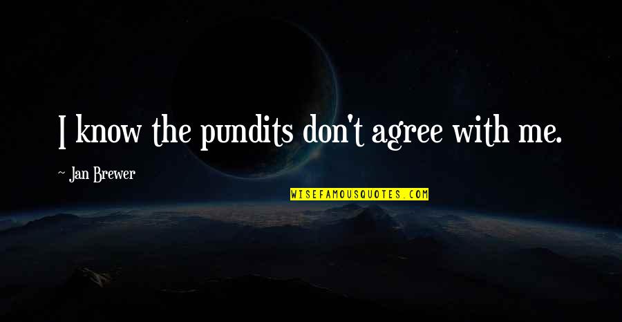 Stress And Food Quotes By Jan Brewer: I know the pundits don't agree with me.