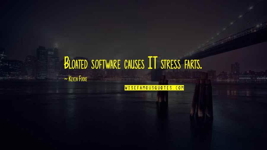 Stress Causes Quotes By Kevin Focke: Bloated software causes IT stress farts.