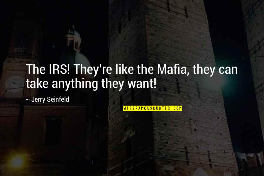 Stress Followed By A Flare Quotes By Jerry Seinfeld: The IRS! They're like the Mafia, they can