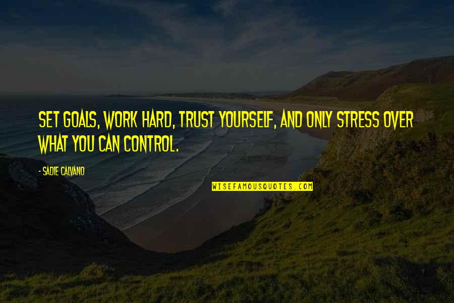 Stress For What Quotes By Sadie Calvano: Set goals, work hard, trust yourself, and only