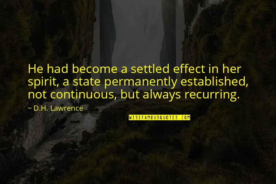 Stress In College Quotes By D.H. Lawrence: He had become a settled effect in her