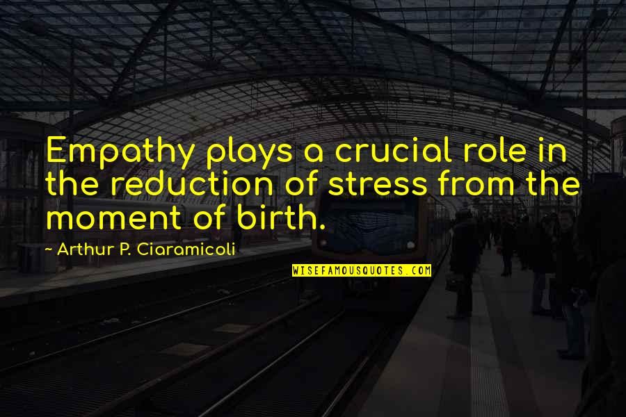 Stress Management Quotes By Arthur P. Ciaramicoli: Empathy plays a crucial role in the reduction