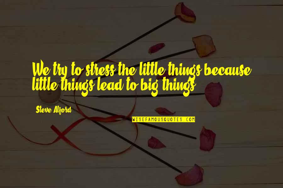 Stress Motivational Quotes By Steve Alford: We try to stress the little things because