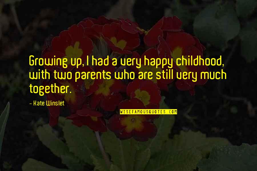 Stress Reduction Quotes By Kate Winslet: Growing up, I had a very happy childhood,