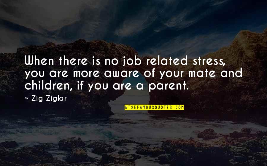 Stress Related Quotes By Zig Ziglar: When there is no job related stress, you