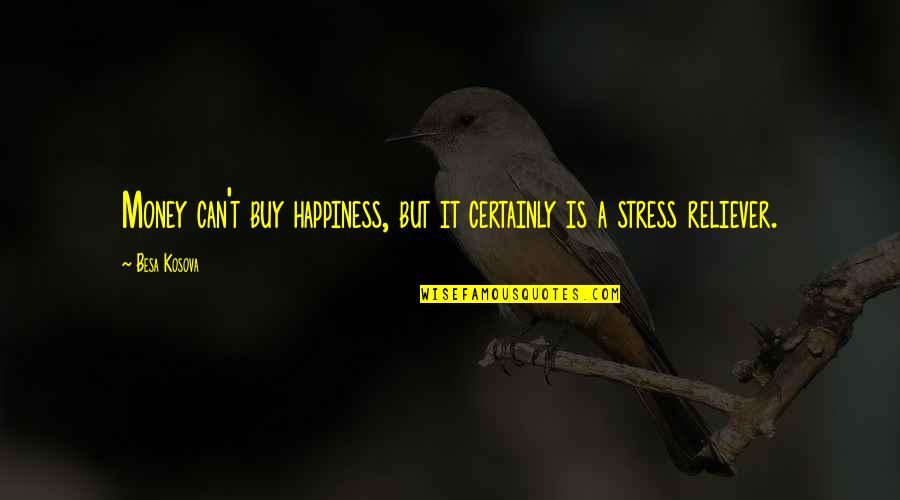 Stress Relief Quotes By Besa Kosova: Money can't buy happiness, but it certainly is