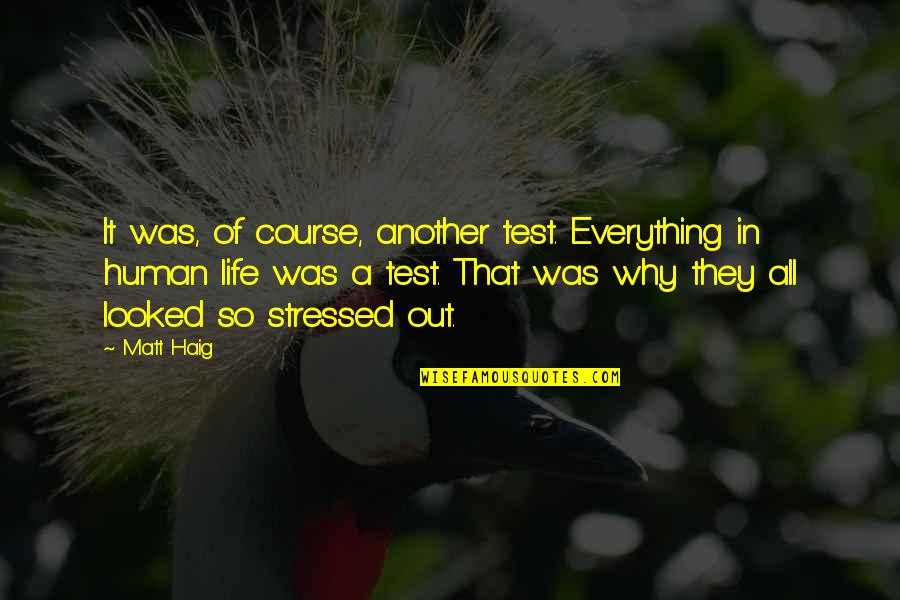Stressed Out Quotes By Matt Haig: It was, of course, another test. Everything in Stressed Out Quotes By Matt Haig: It was, of course, another test. Everything in