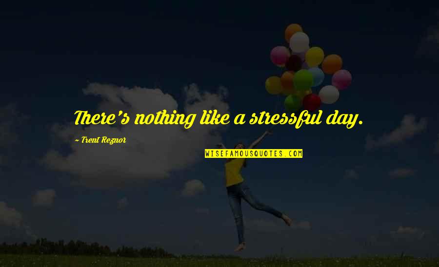 Stressful Quotes By Trent Reznor: There's nothing like a stressful day.