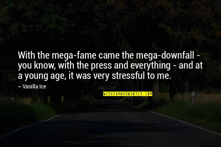 Stressful Quotes By Vanilla Ice: With the mega-fame came the mega-downfall - you