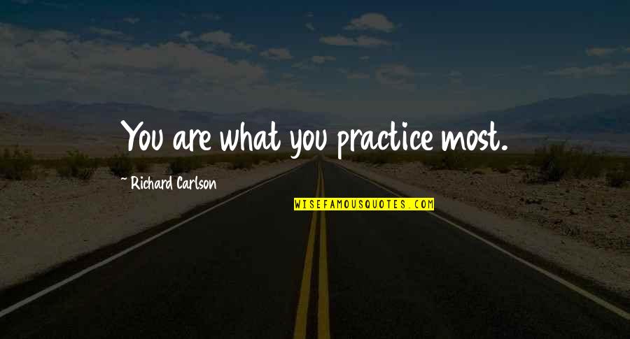 Stressy Christmas Quotes By Richard Carlson: You are what you practice most. Stressy Christmas Quotes By Richard Carlson: You are what you practice most.