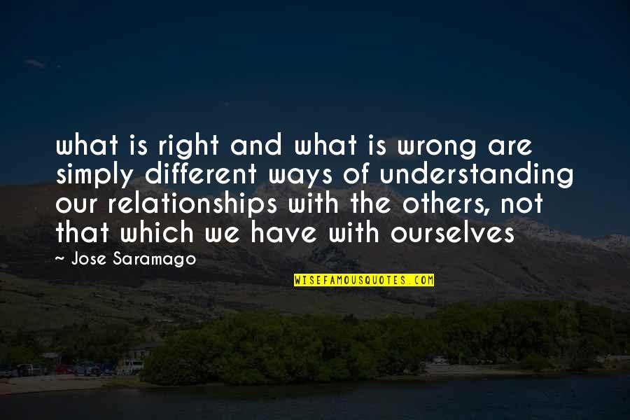 Stretch Marks Quotes By Jose Saramago: what is right and what is wrong are