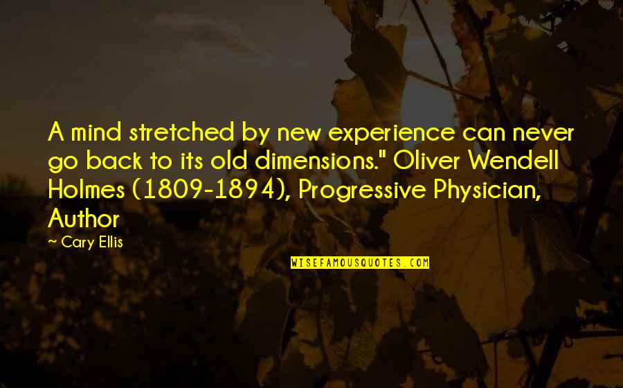 Stretched Quotes By Cary Ellis: A mind stretched by new experience can never