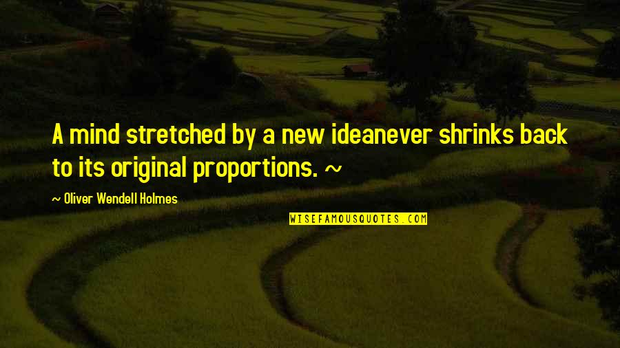 Stretched Quotes By Oliver Wendell Holmes: A mind stretched by a new ideanever shrinks