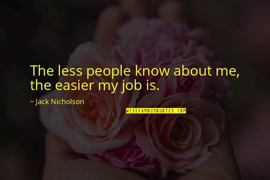 Stretching Boundaries Quotes By Jack Nicholson: The less people know about me, the easier