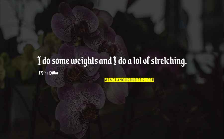 Stretching Out Quotes By Mike Ditka: I do some weights and I do a
