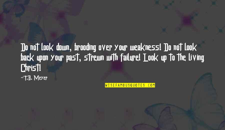 Strewn Quotes By F.B. Meyer: Do not look down, brooding over your weakness!