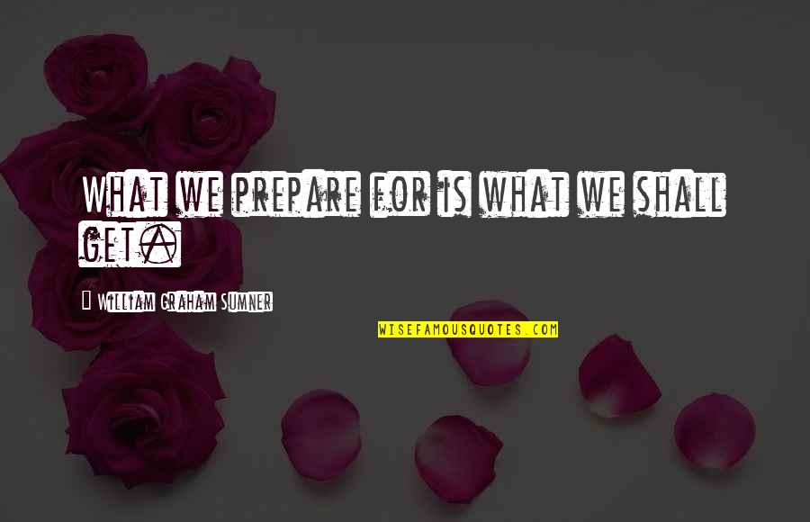 Striated Nails Quotes By William Graham Sumner: What we prepare for is what we shall Striated Nails Quotes By William Graham Sumner: What we prepare for is what we shall