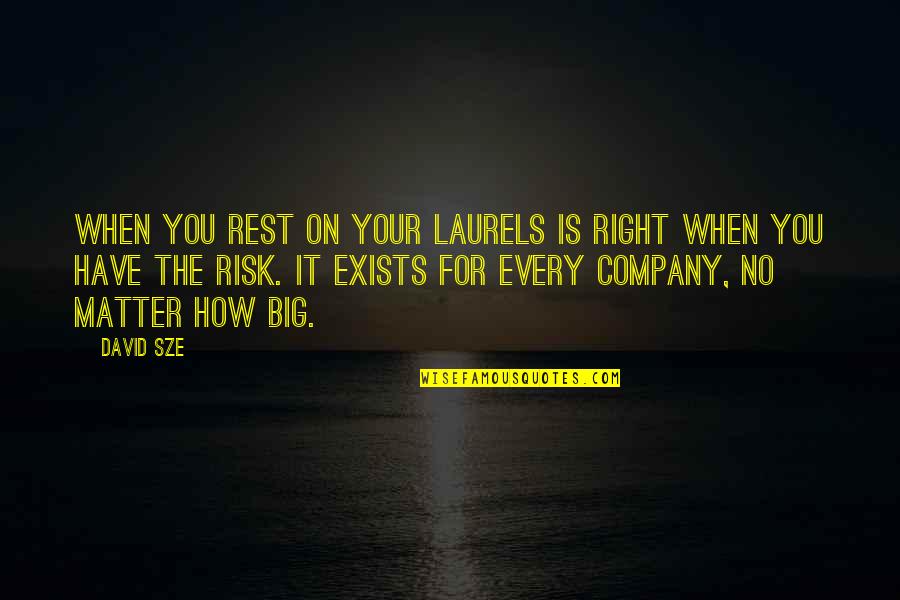 Stricevic Slaven Quotes By David Sze: When you rest on your laurels is right Stricevic Slaven Quotes By David Sze: When you rest on your laurels is right