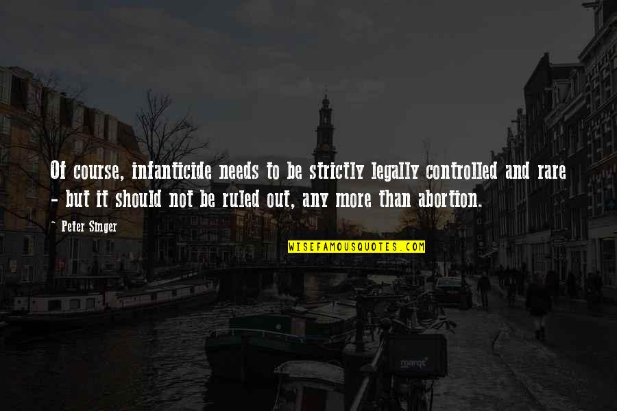 Strictly Quotes By Peter Singer: Of course, infanticide needs to be strictly legally
