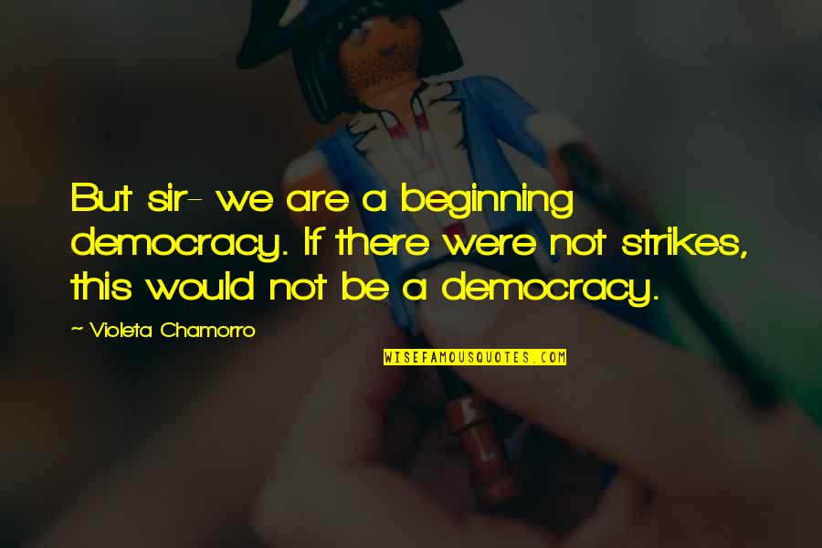 Strikes Quotes By Violeta Chamorro: But sir- we are a beginning democracy. If