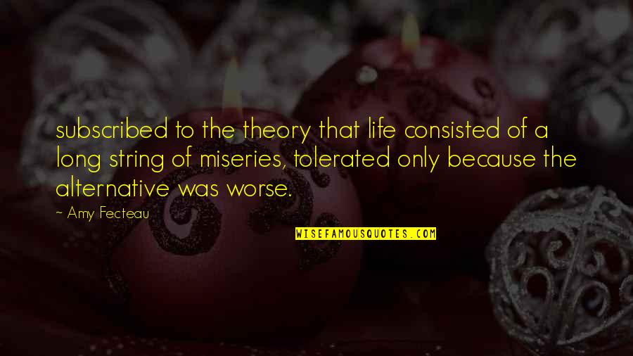 String Theory Quotes By Amy Fecteau: subscribed to the theory that life consisted of