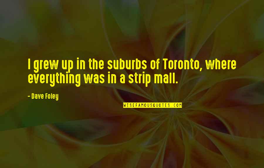 Strip Mall Quotes By Dave Foley: I grew up in the suburbs of Toronto,