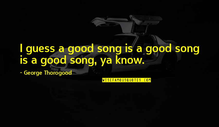 Strip Mall Quotes By George Thorogood: I guess a good song is a good