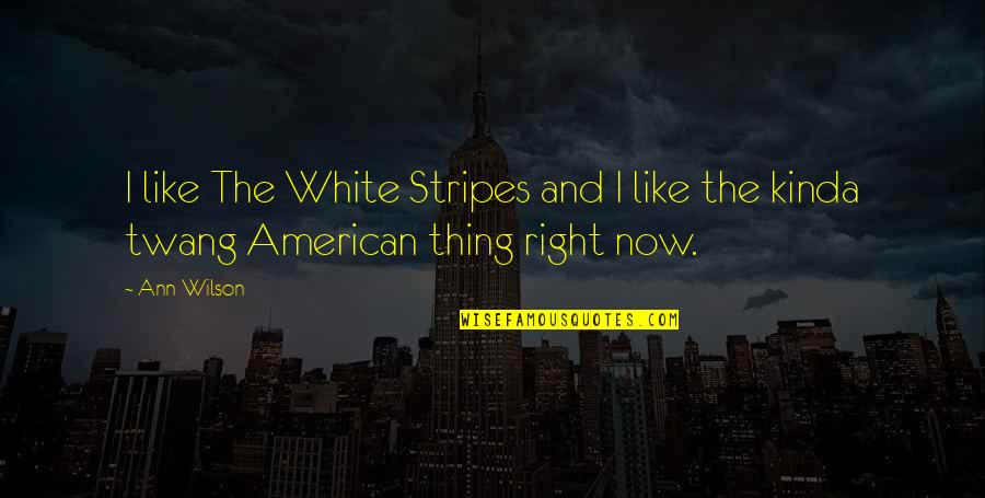 Stripes Best Quotes By Ann Wilson: I like The White Stripes and I like