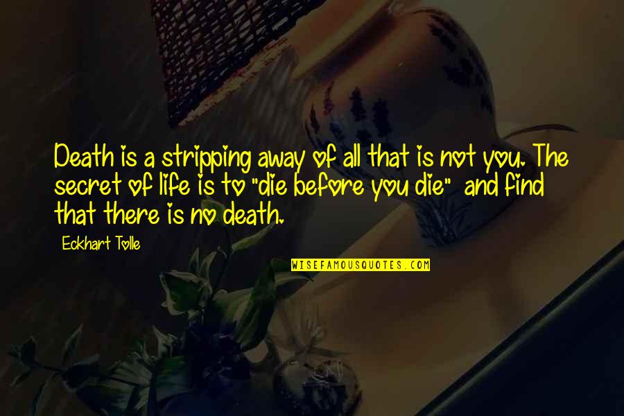Stripping Away Quotes By Eckhart Tolle: Death is a stripping away of all that