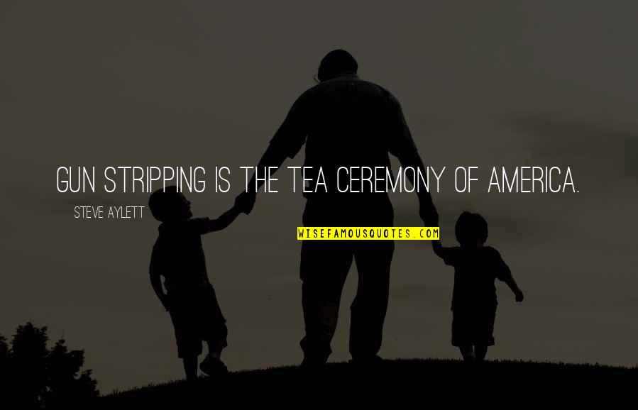 Stripping's Quotes By Steve Aylett: Gun stripping is the tea ceremony of America.