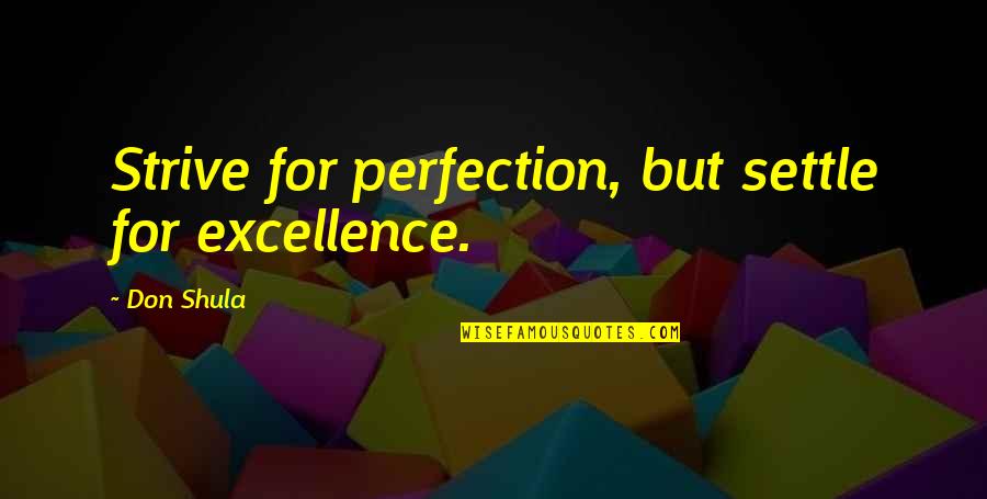 Strive For Excellence Not Perfection Quotes By Don Shula: Strive for perfection, but settle for excellence.