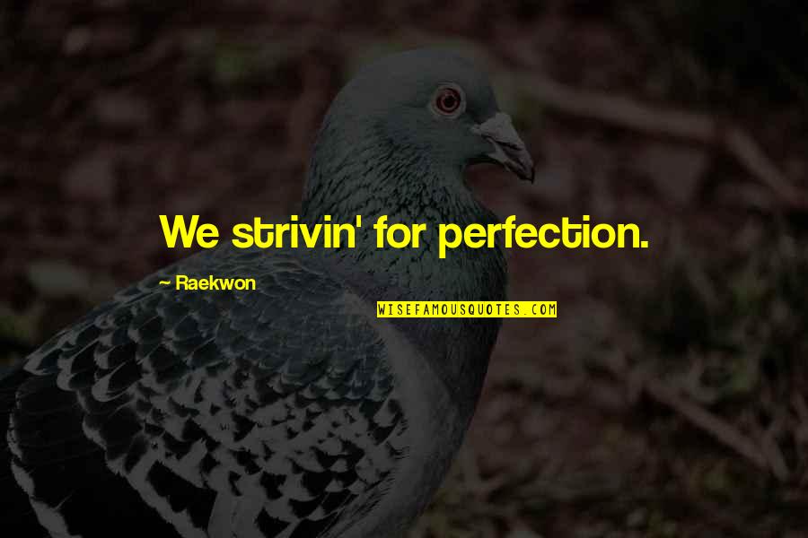Strivin Quotes By Raekwon: We strivin' for perfection.