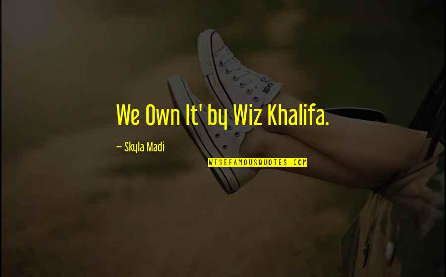 Striving For Dreams Quotes By Skyla Madi: We Own It' by Wiz Khalifa.