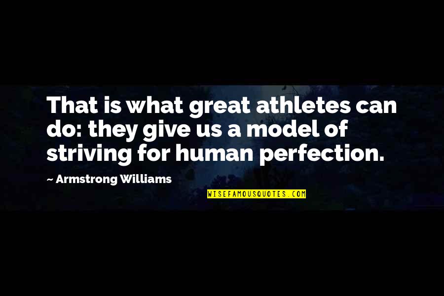 Striving For Perfection Quotes By Armstrong Williams: That is what great athletes can do: they