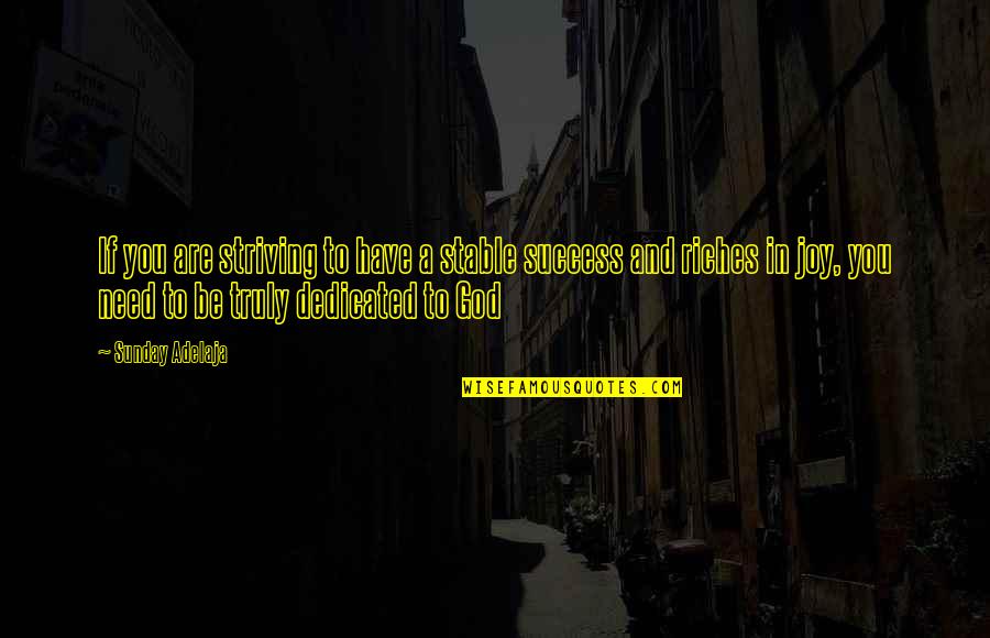 Striving For Success Quotes By Sunday Adelaja: If you are striving to have a stable Striving For Success Quotes By Sunday Adelaja: If you are striving to have a stable