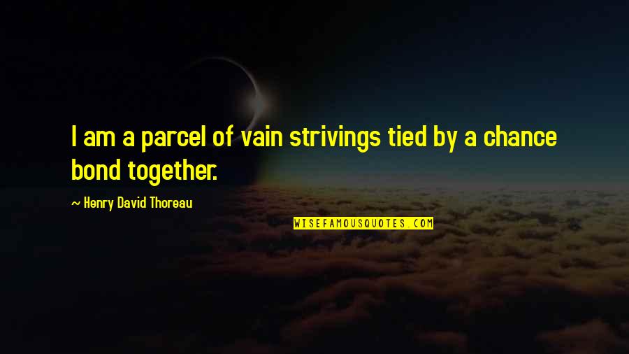 Strivings Quotes By Henry David Thoreau: I am a parcel of vain strivings tied