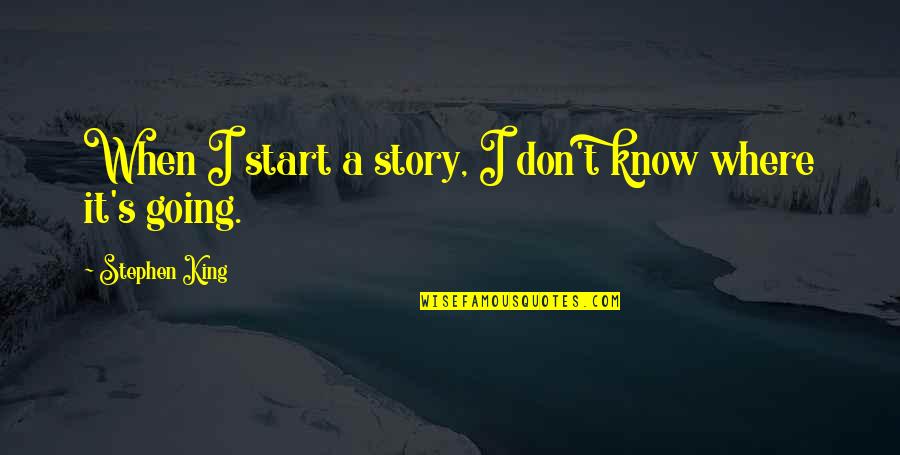 Strobridge Apartments Quotes By Stephen King: When I start a story, I don't know