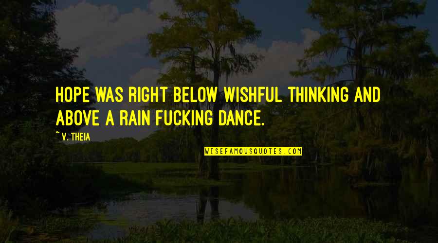 Stroebel Automotive Saginaw Quotes By V. Theia: Hope was right below wishful thinking and above