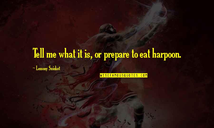 Strohmeier Mn Quotes By Lemony Snicket: Tell me what it is, or prepare to