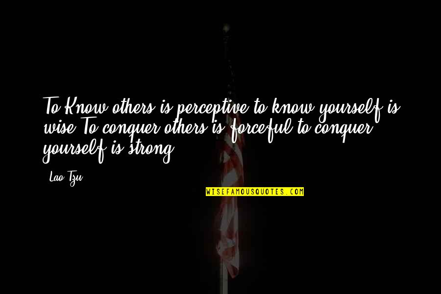 Strong And Wise Quotes By Lao-Tzu: To Know others is perceptive,to know yourself is