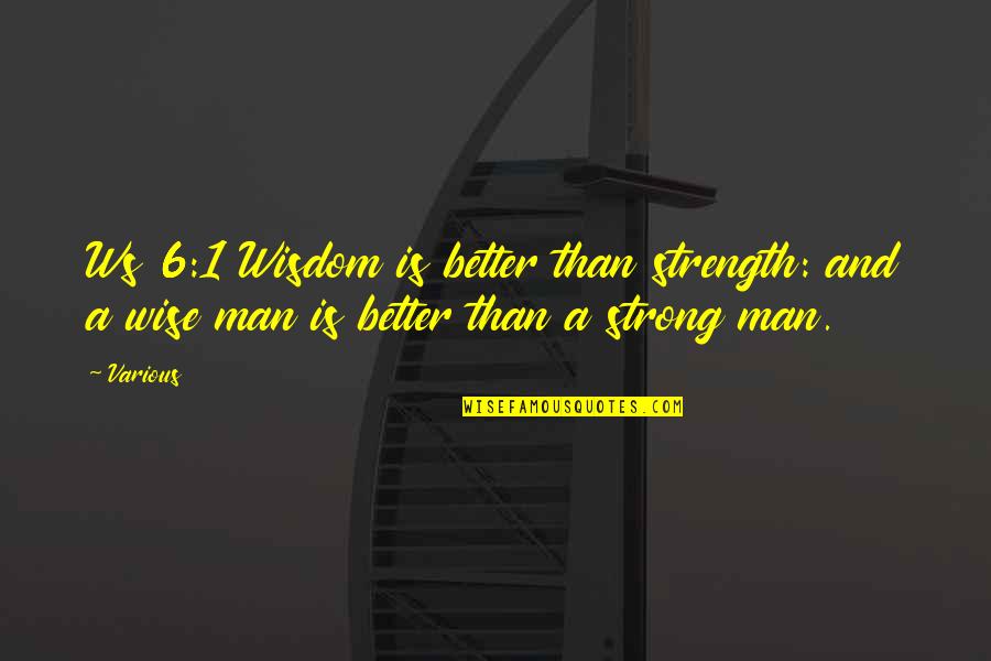 Strong And Wise Quotes By Various: Ws 6:1 Wisdom is better than strength: and