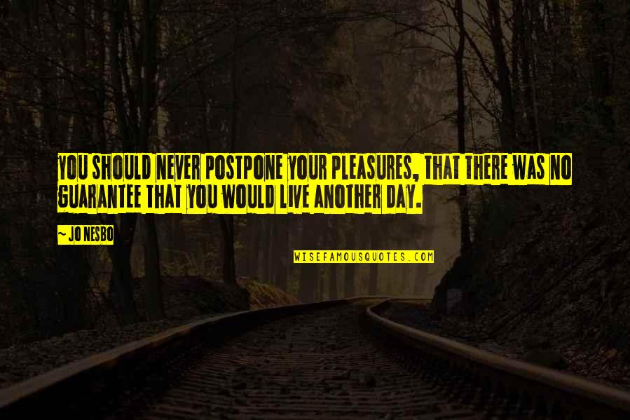 Strong Headed Quotes By Jo Nesbo: you should never postpone your pleasures, that there Strong Headed Quotes By Jo Nesbo: you should never postpone your pleasures, that there