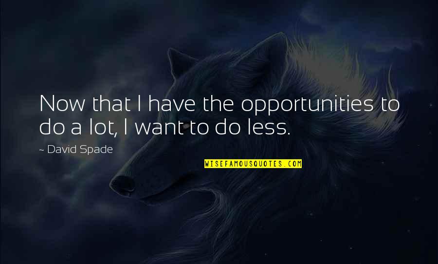 Strong Willed Quotes By David Spade: Now that I have the opportunities to do