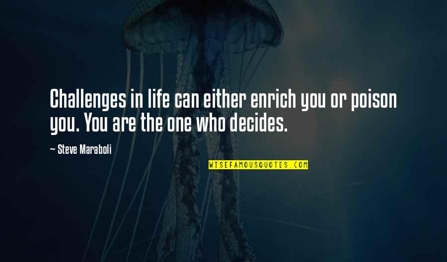 Strong Willed Quotes By Steve Maraboli: Challenges in life can either enrich you or